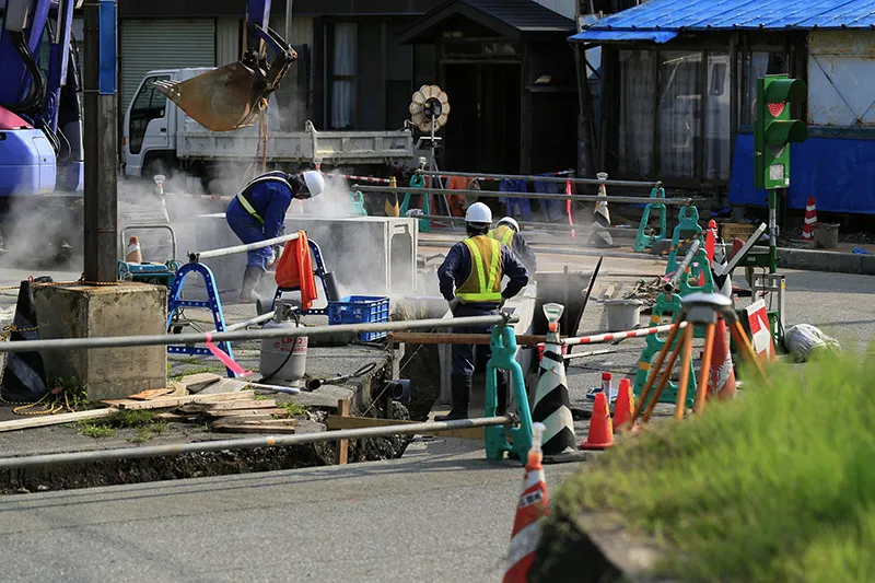 水道工事での誘導