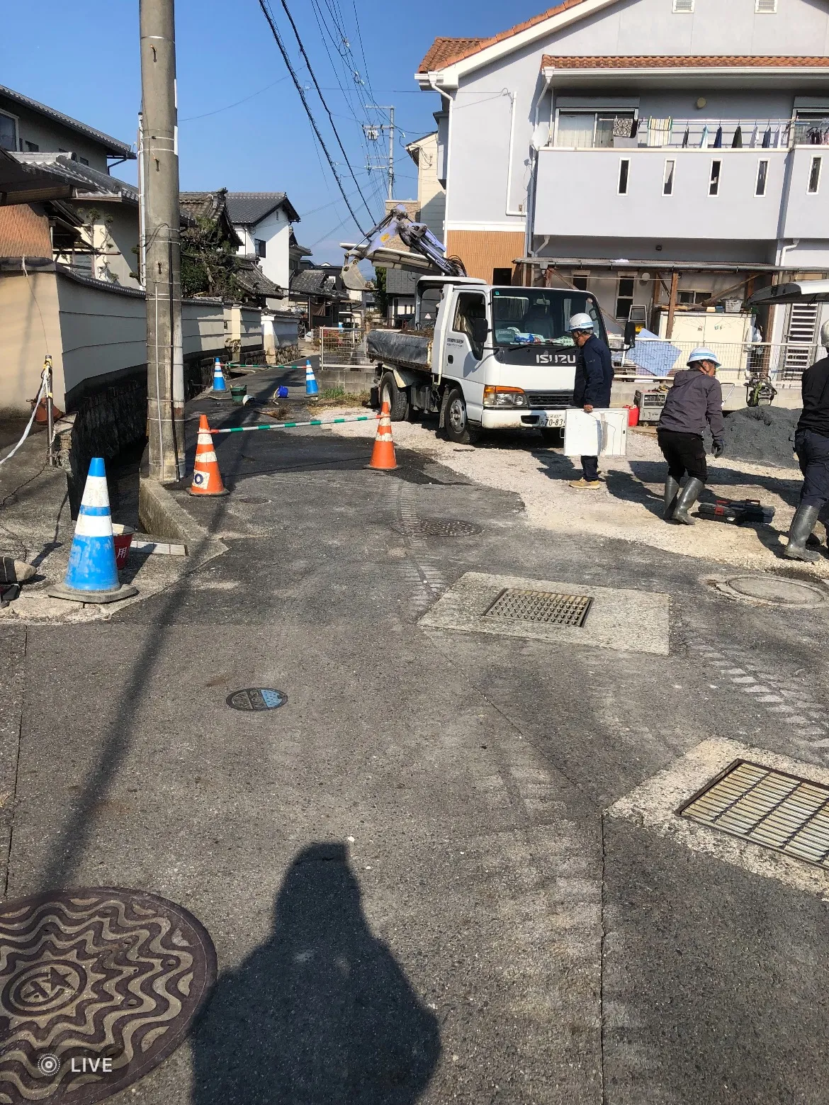 滋賀県大津市晴嵐1丁目にて水道工事