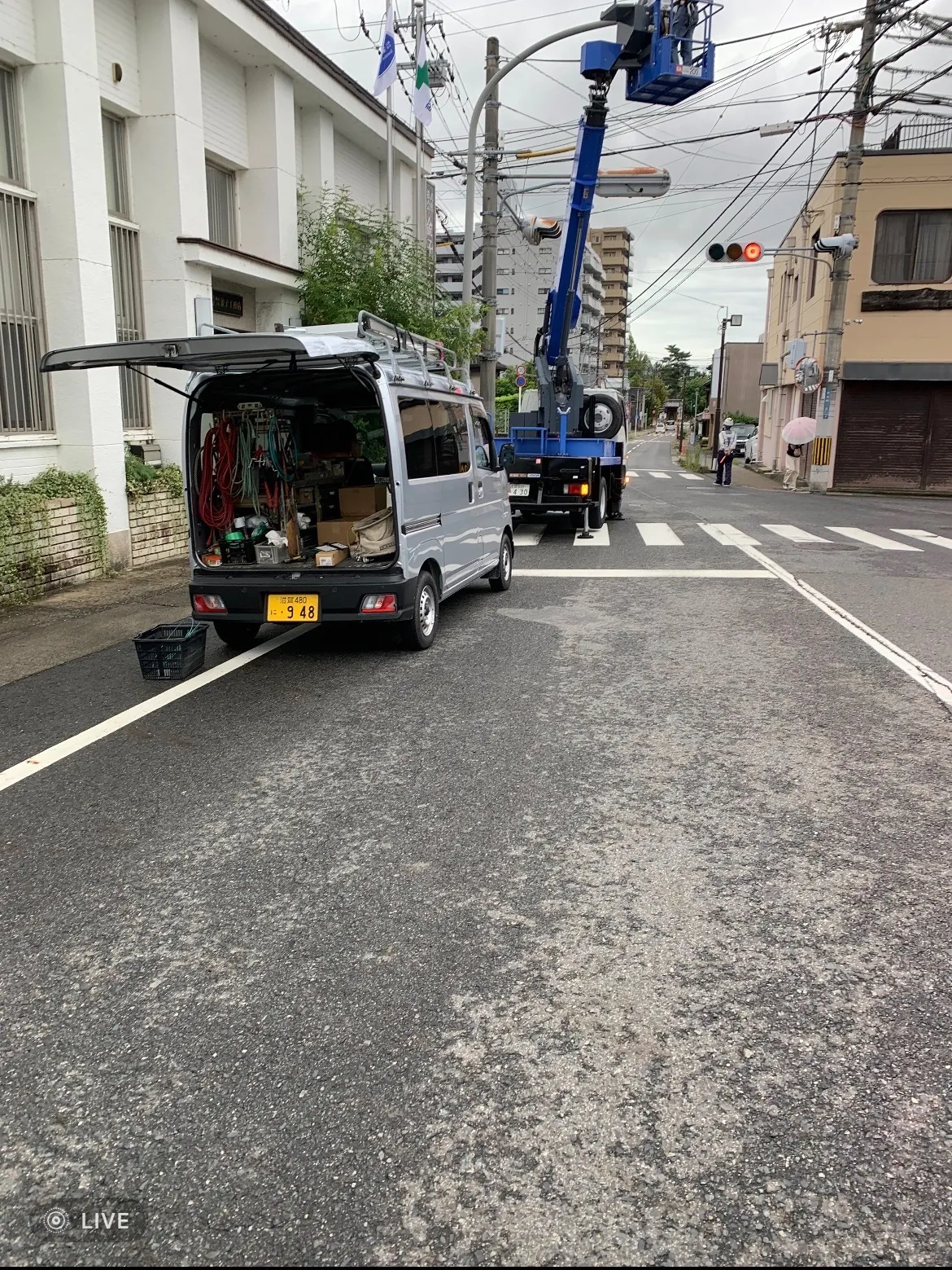 滋賀県大津市丸の内町にて電気工事に伴う交通誘導スタッフを募集しています